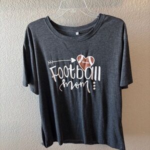 Football Mom Tee - Charcoal